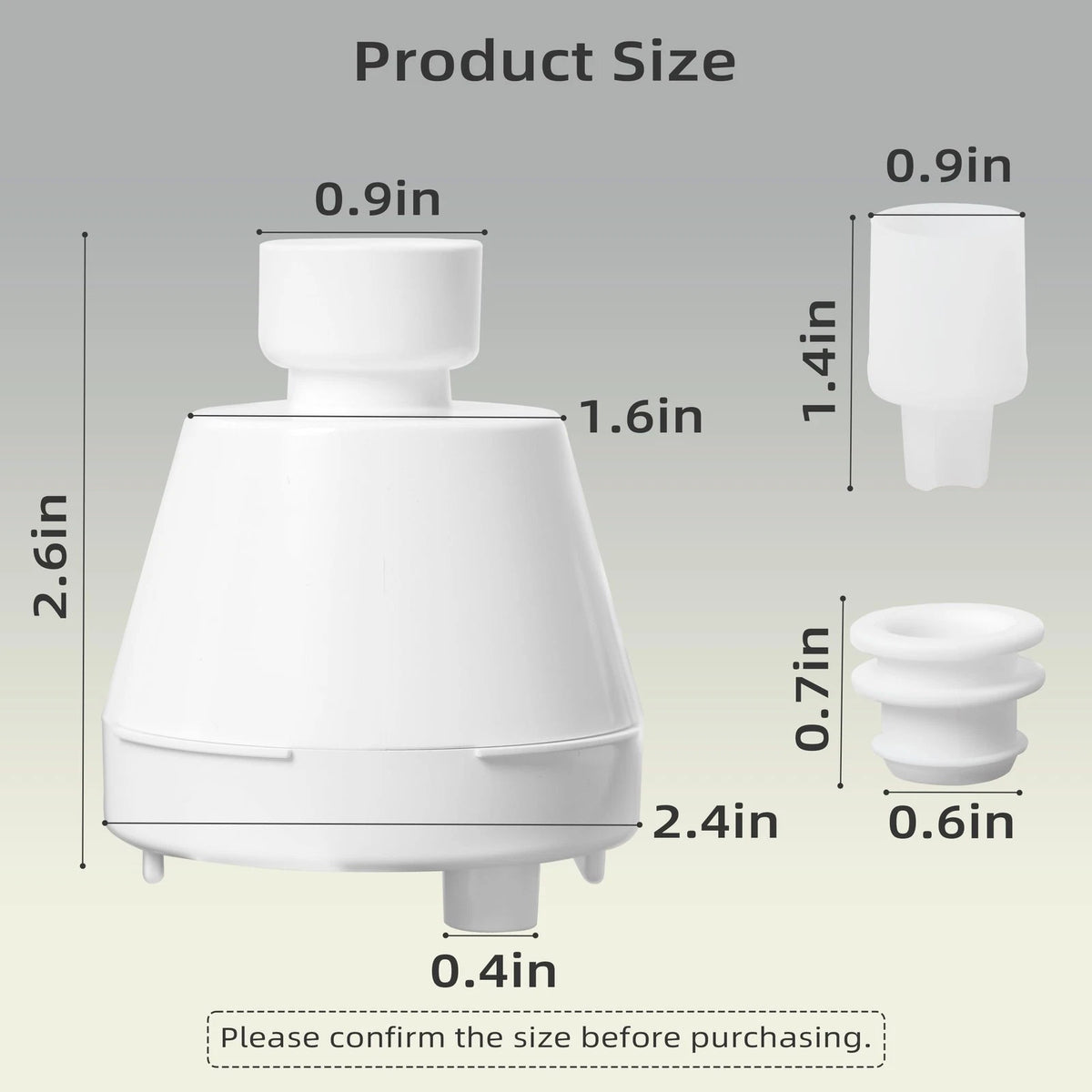 Cat Water Fountain Replacement Filter 1 Housing+2 Silicone Nozzle Plug, White