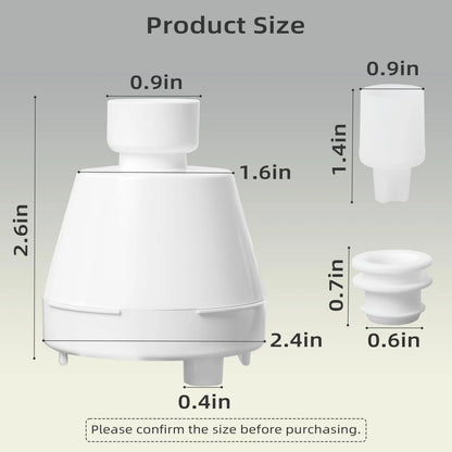 Cat Water Fountain Replacement Filter 1 Housing+2 Silicone Nozzle Plug, White