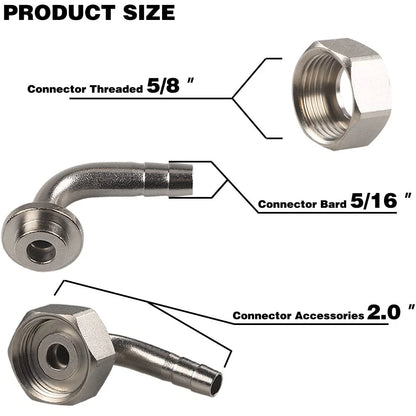 Beer Hex Nut with 90° Tail Piece Elbow Faucet Connector Accessories...