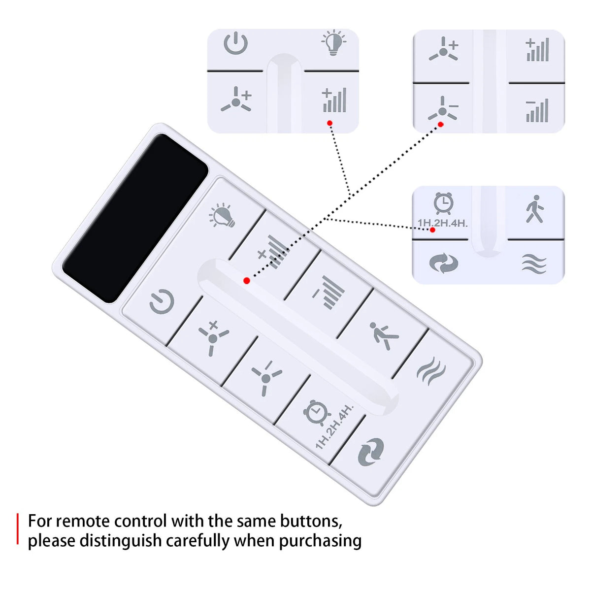 Remote Control For Wisful 56" Indoor Wood Ceiling Fan with Light HZY-SM21004
