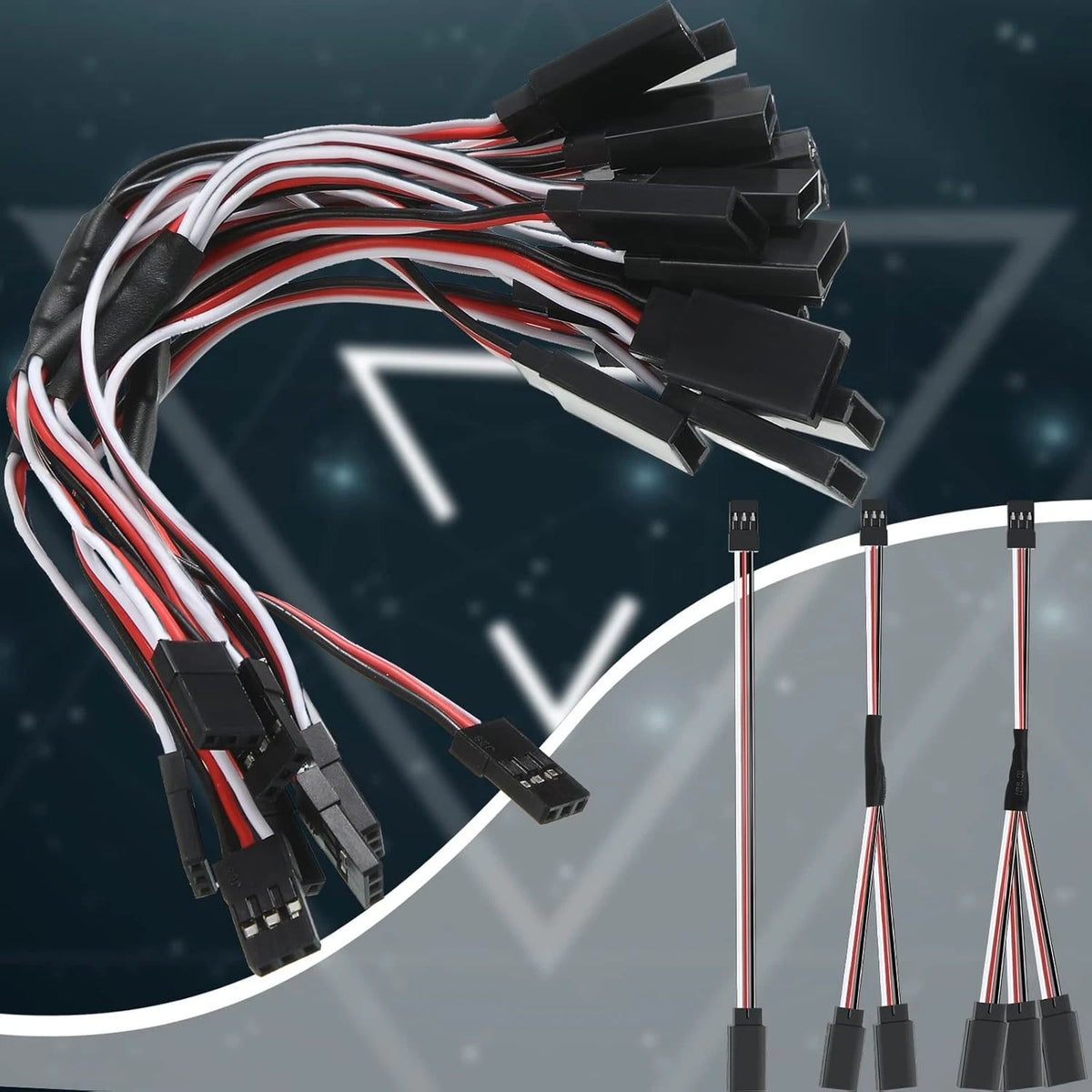 9 Pieces Y Connector 3 Pin Plug Splitters Servo Extension Male to Female...