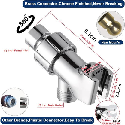 Plastic Shower Arm Bracket with 360° Swivel Joint, Easy Install, 2-Pack Sets