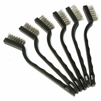 3* Steel Brush Set Small Cleaning Brushes Wire Rust Sparks Wheels Scrub 180mm E