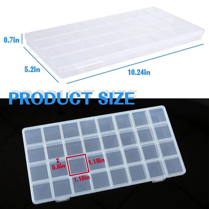 GREENTIME 2 Pack 32 Grids Clear Plastic 10.24" L x 5.2" W x 0.67" H, 2 pack