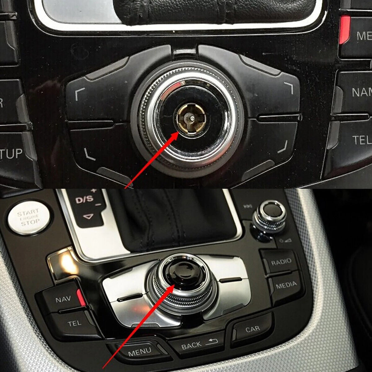 Joystick Control Center Button Cap Cover Knob Repair Kit For Audi A4 RS4 RS6