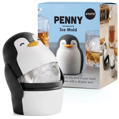 OTOTO Ice Ball Mold - Penguin Shaped Single Round One Size, Black