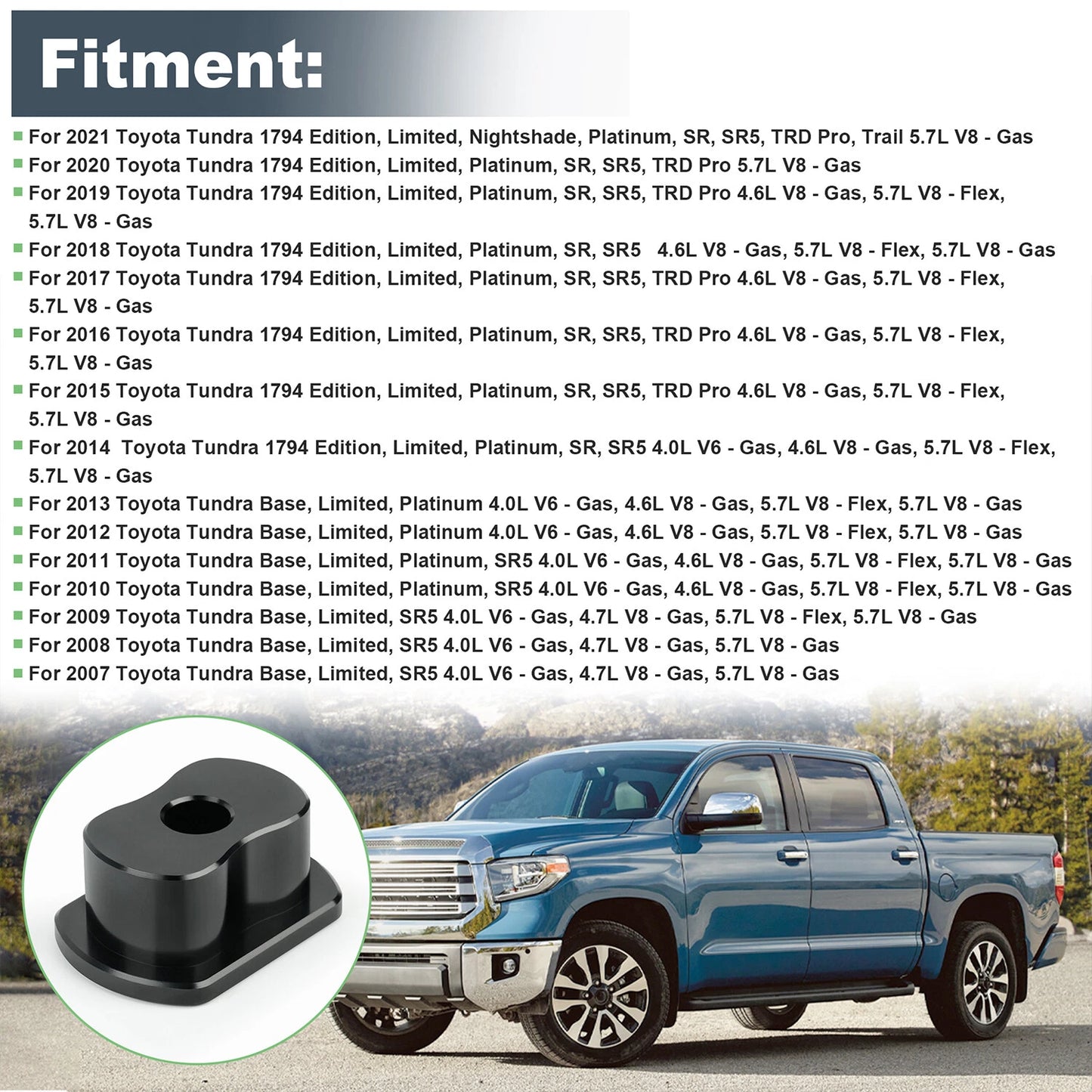 Upgrade Aluminum Tailgate Hinge Bushing 66102-0C021 For Toyota Tundra 2007-2021