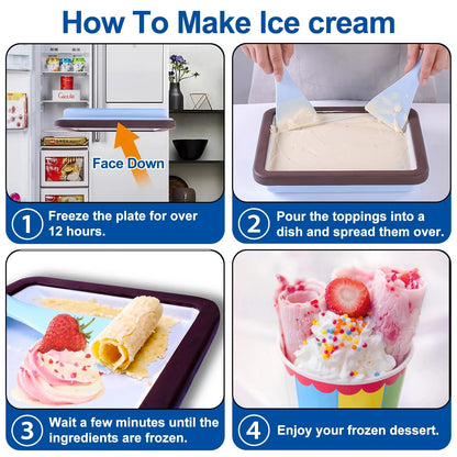 ROEDEER Rolled Ice Cream Maker, Roll Maker Pink&White, Pink&White