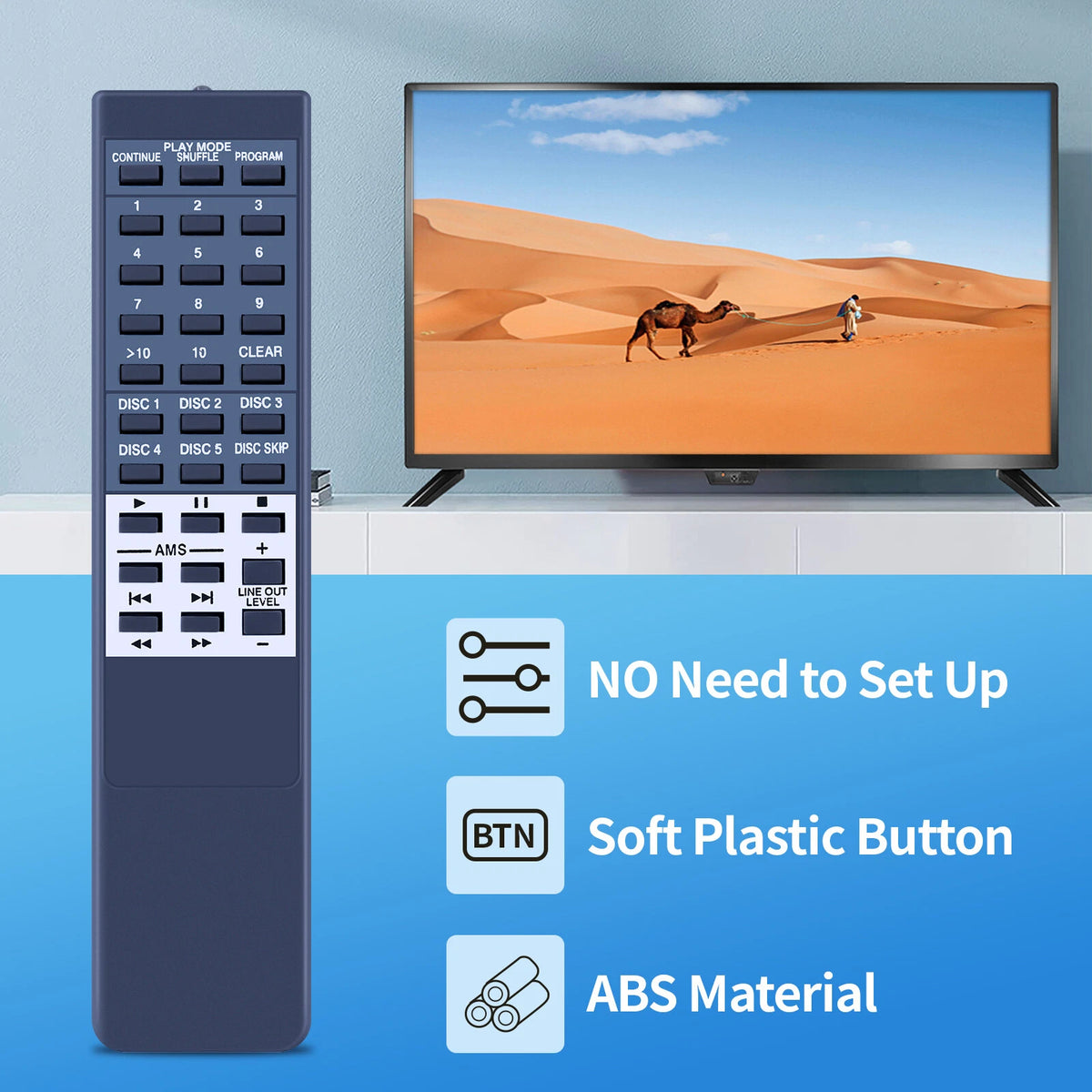 RM-DC41 Remote Control For Sony CD Player CDP-CE215 CDP-CE315 CDP-201 CDP-205