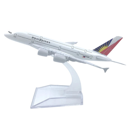 16cm 1:400 Alloy A380 Philippine Airlines Aircraft Plane Model W/ Display Stand
