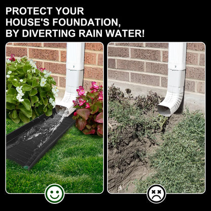4 Pack Gutter Downspout Extensions,Rain Splash 4 Pack, Black