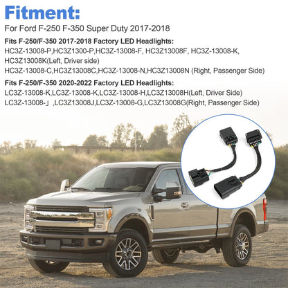 2017-18 to 20-22 LED Headlight Conversion Adapter Harness For Ford F-250   F-350