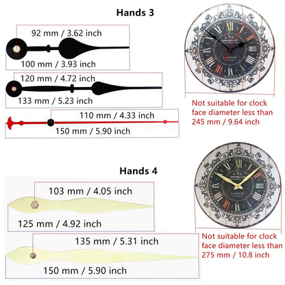 TIKROUND 12888 Quartz DIY Wall Clock 29/32"thread length, Black Hands