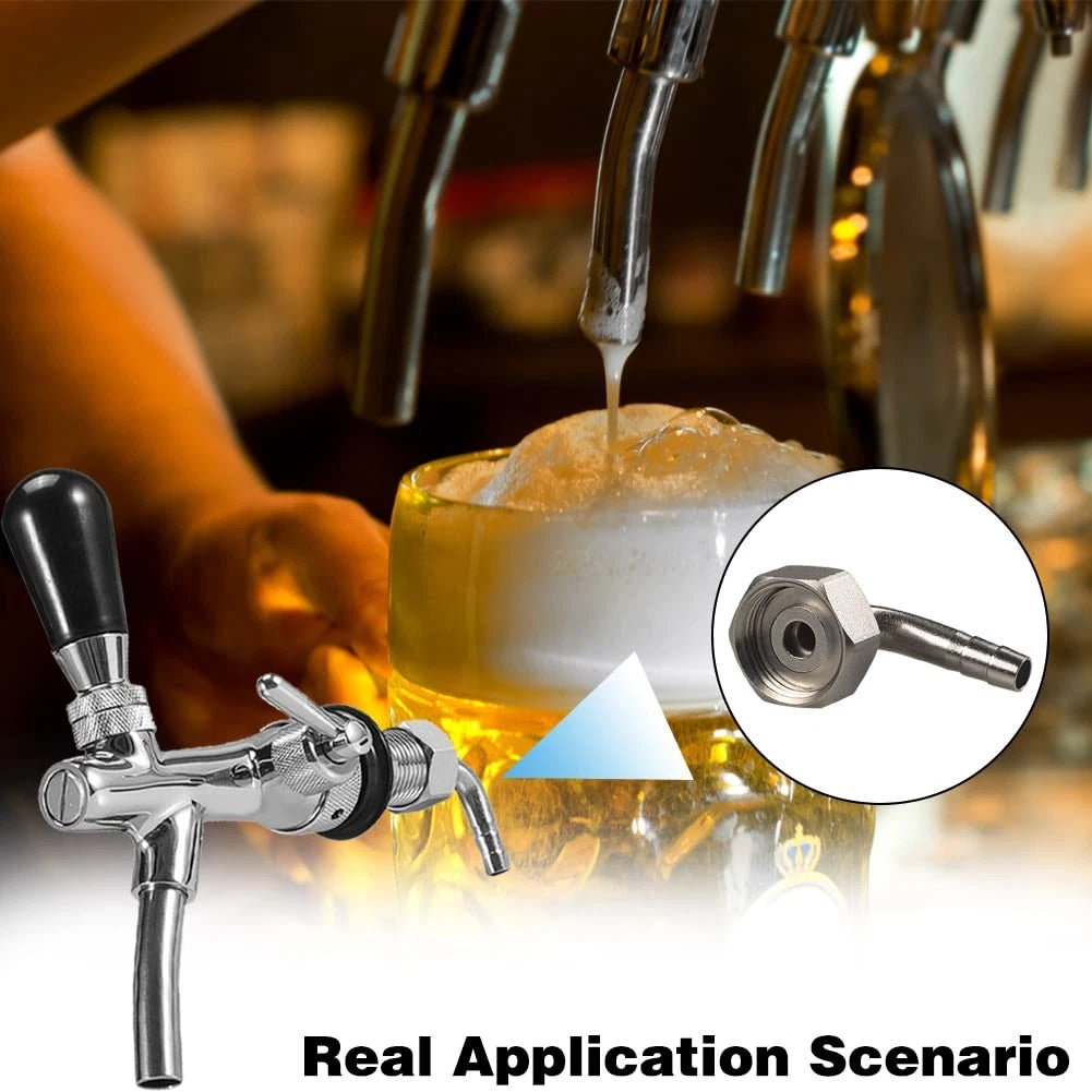 Beer Hex Nut with 90° Tail Piece Elbow Faucet Connector Accessories...