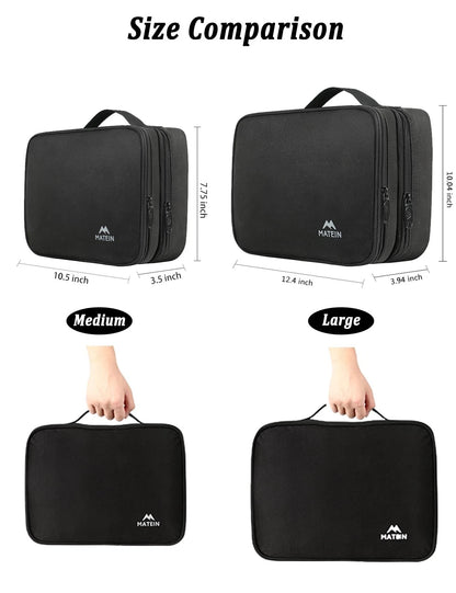 MATEIN Cable Organizer Bag, Large Travel Storage Bag Large, Antique Black