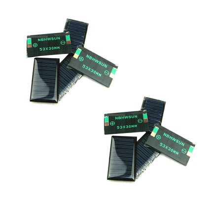 10Pcs/Lot DIY Toy 5V 30mA 53X30mm Micro Mini Small Power Solar Cells Panel k
