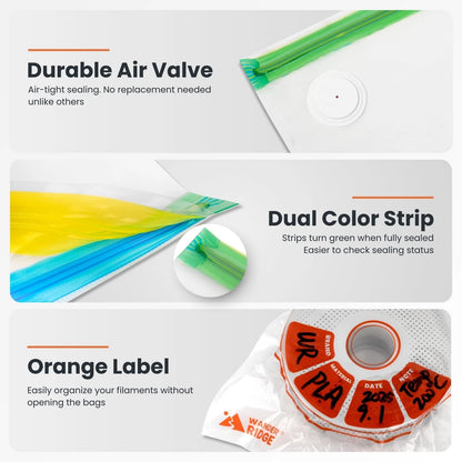 20 PCS 3D Printer Filament Storage Bags Vacuum Kit Printer...