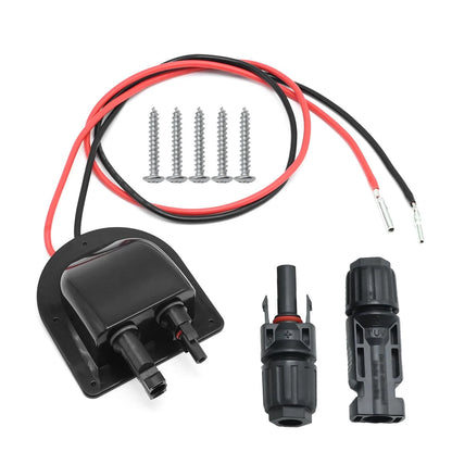 EATAKWARD Weatherproof Solar Entry Housing with 10AWG 10FT, Black+red