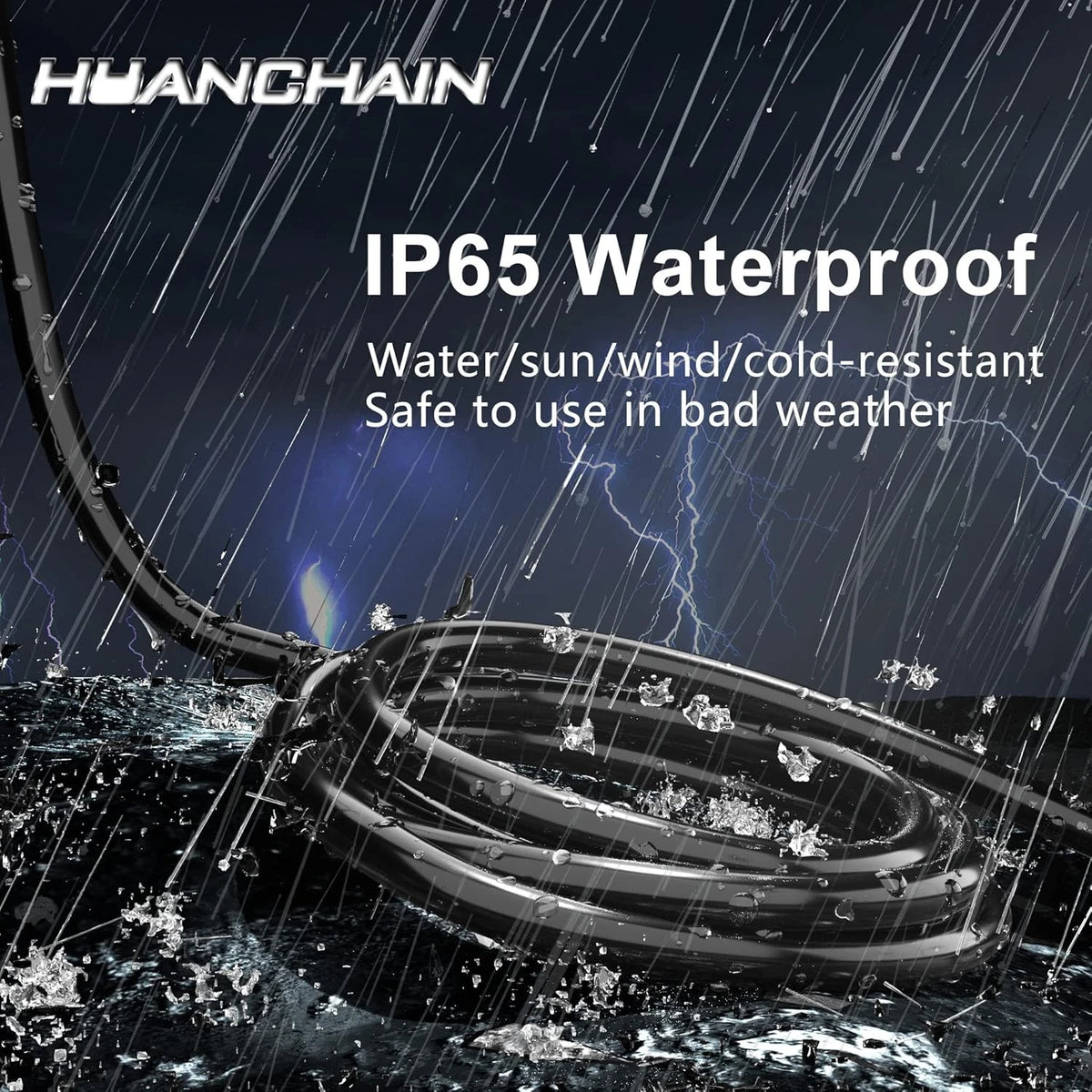 HUANCHAIN 100 FT 16 Gauge Black Indoor Outdoor Extension Cord 100 FT,