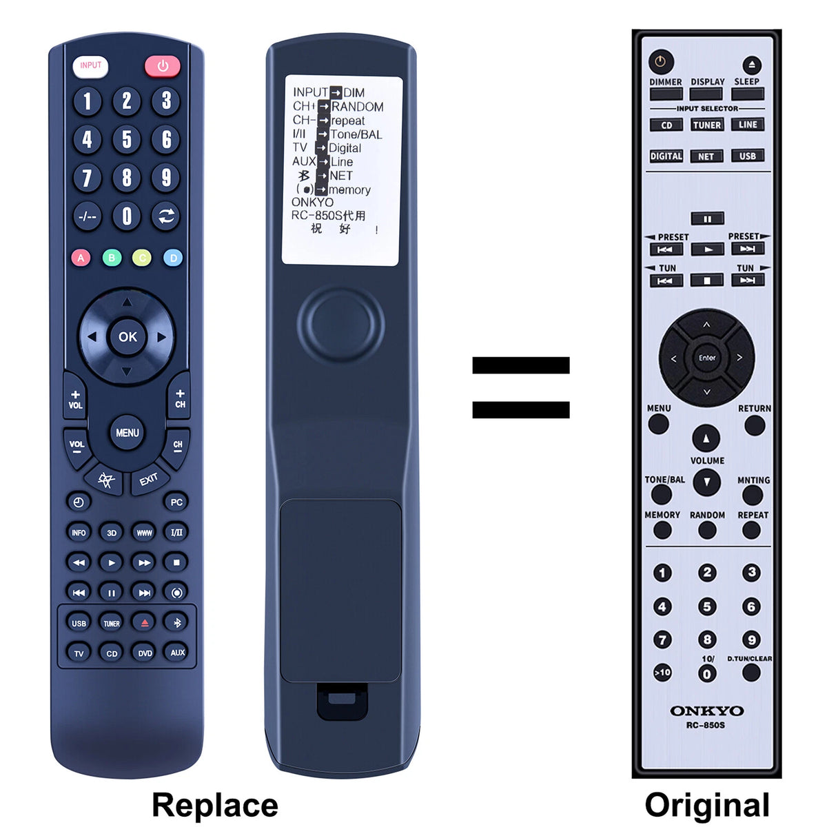 RC-850S For Onkyo 24140850 Replacement Remote Control CS-N755 CR-N765