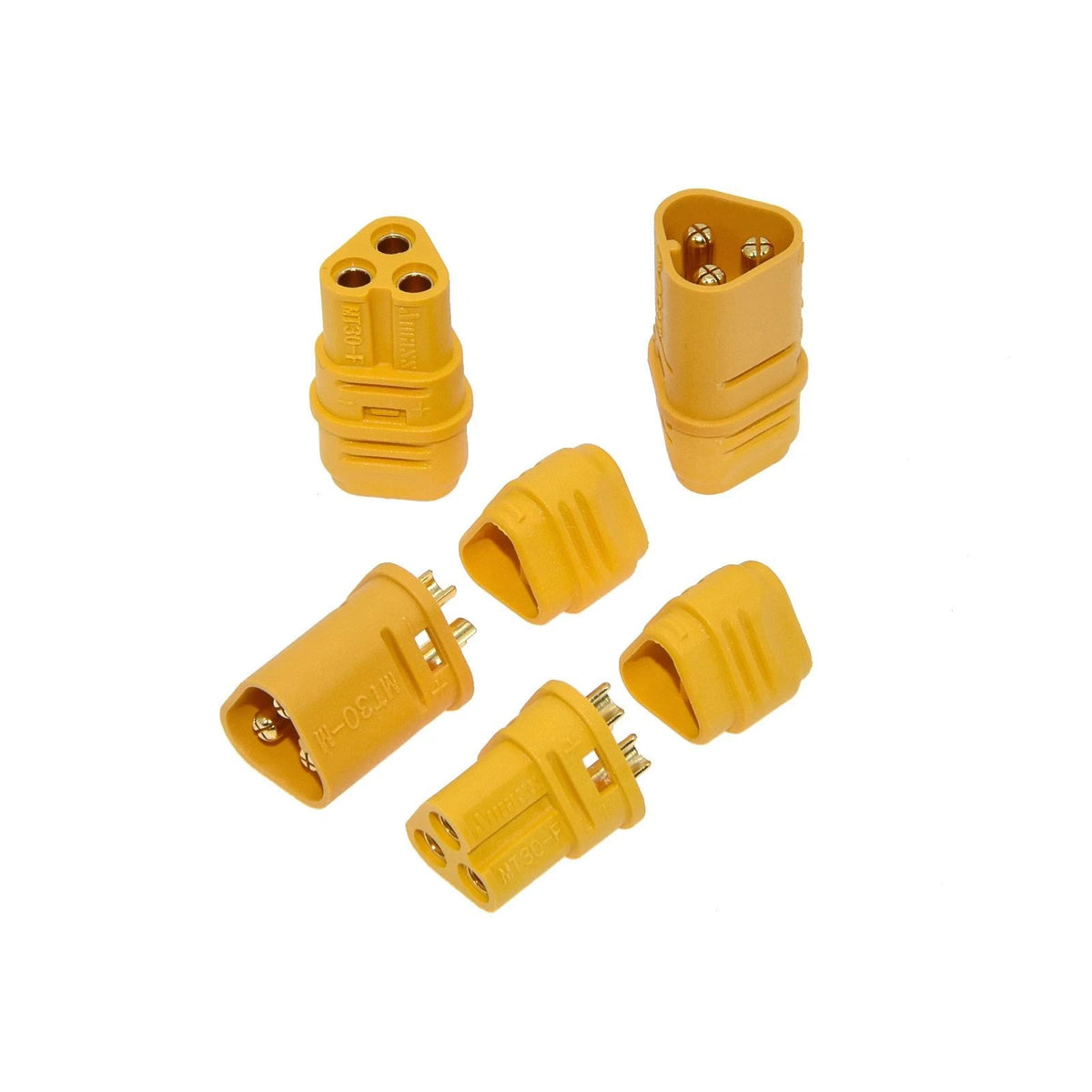 5Pairs MT30 Male + Female 3 Pin Gold Plated Connector Adapter 15A Plug Set