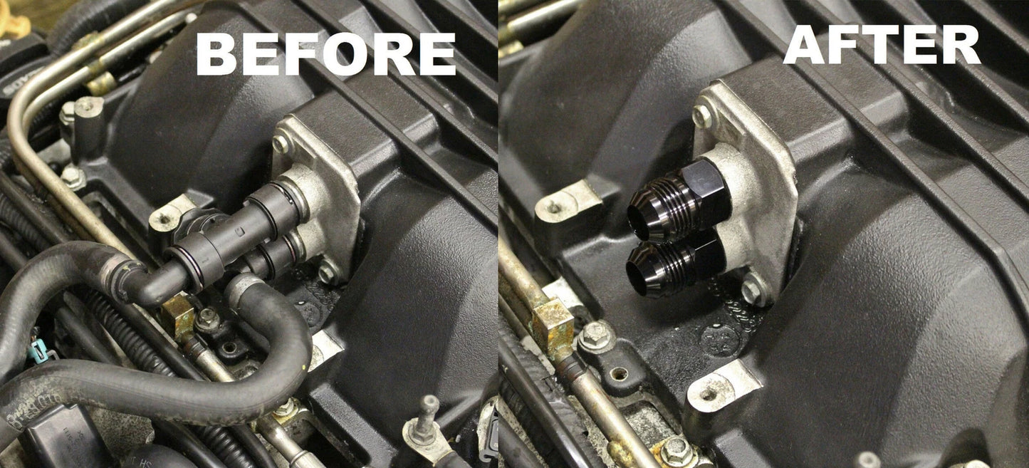 For CTS-V ZL1 6.2L LSA Supercharger Coolant Line -12AN Adapter Fittings CBW-082B