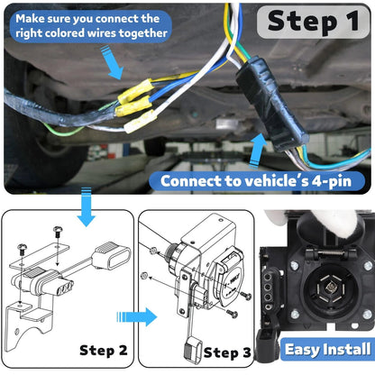 MECMO Multi-Tow 4-Way Flat to 7-Way RV Blade and Female End...