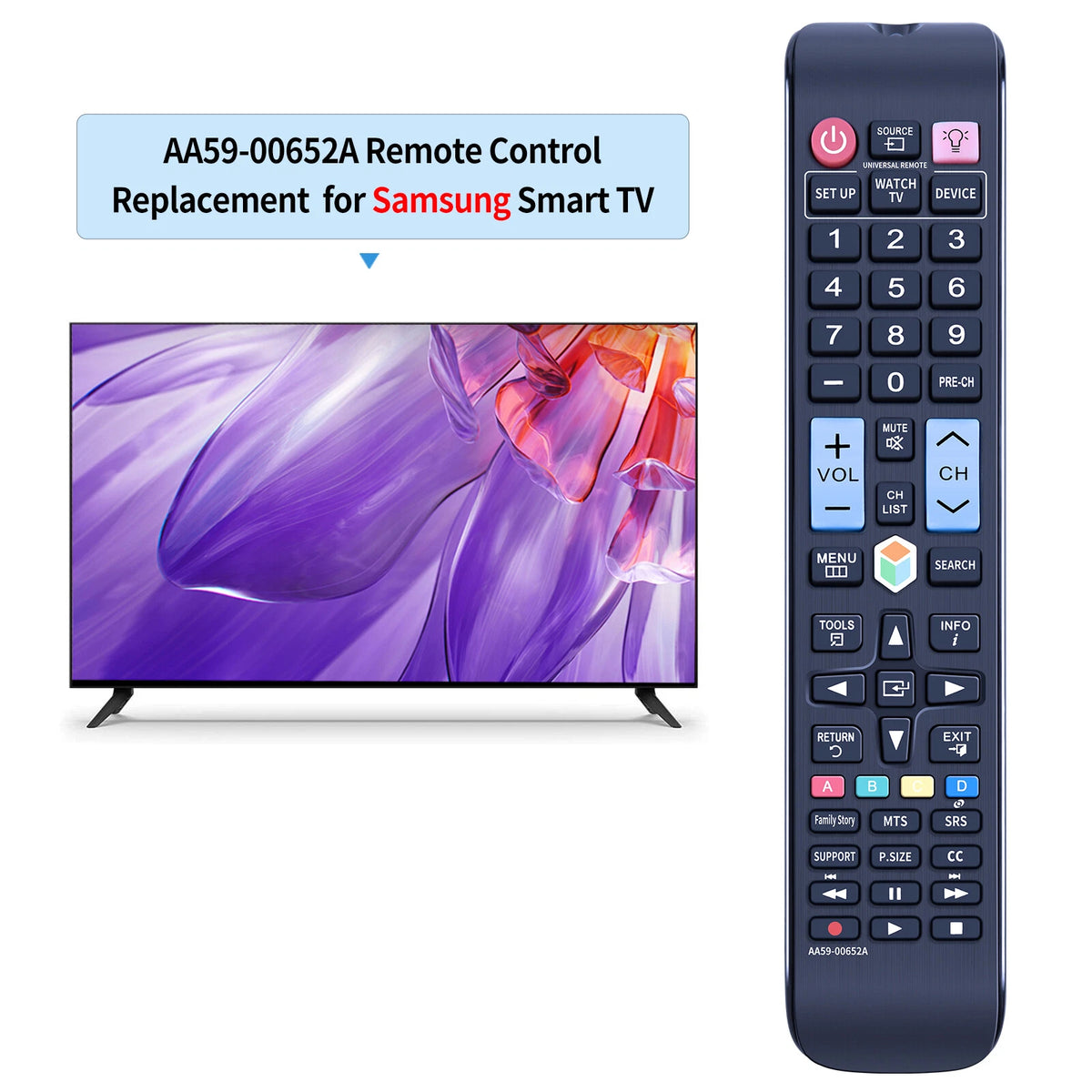 AA59-00652A Remote Control For Samsung LCD LED 3D Smart TV UN55ES6100F