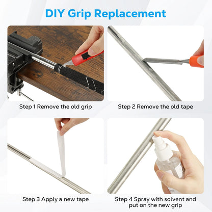 MoKo Golf Grip Kit, Club Regripping Kit with Bench Vise and Tapes Black
