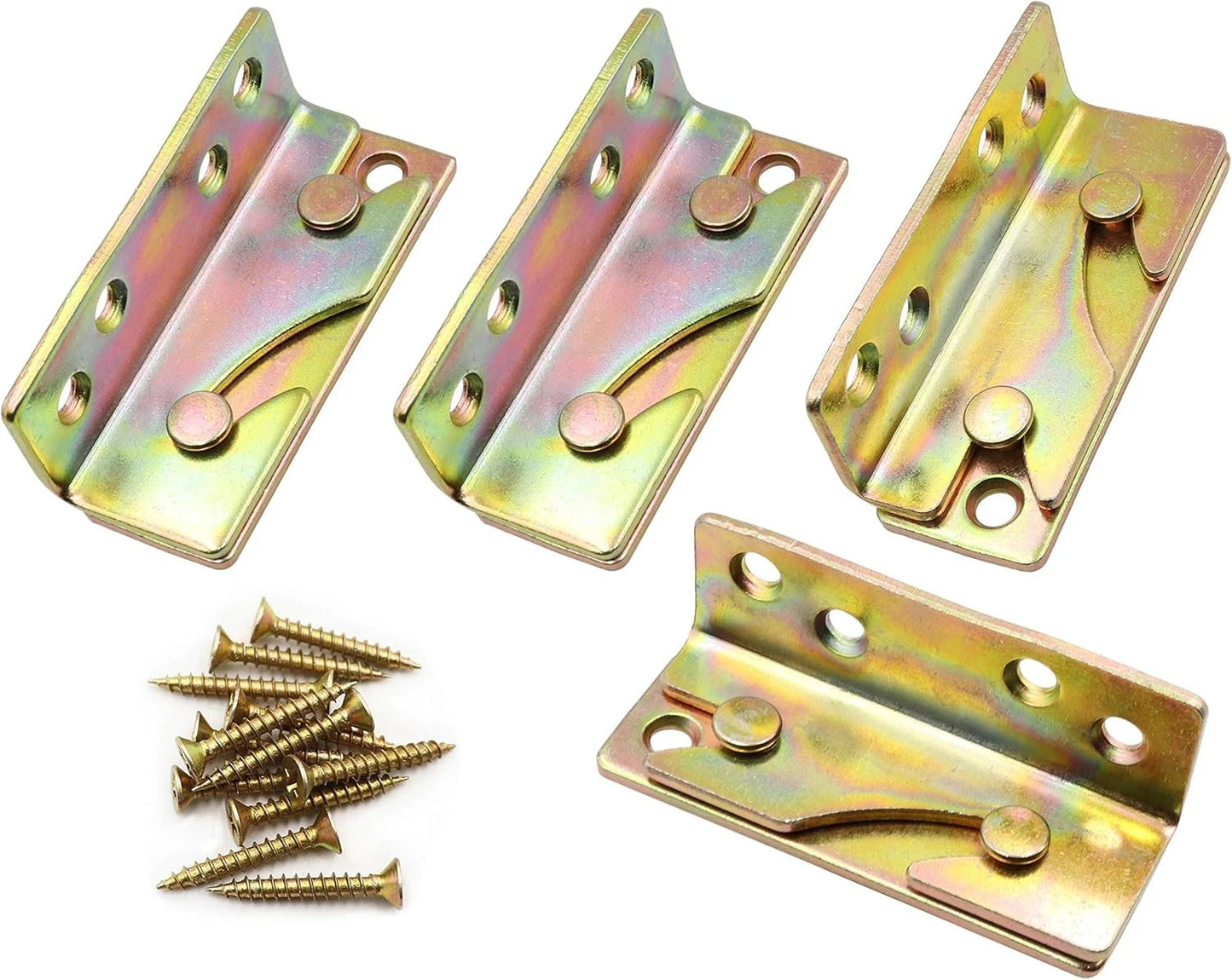 LBY Bed Rail Brackets with Circular 87 x 30mm(3.43''×1.18''), gold yellow