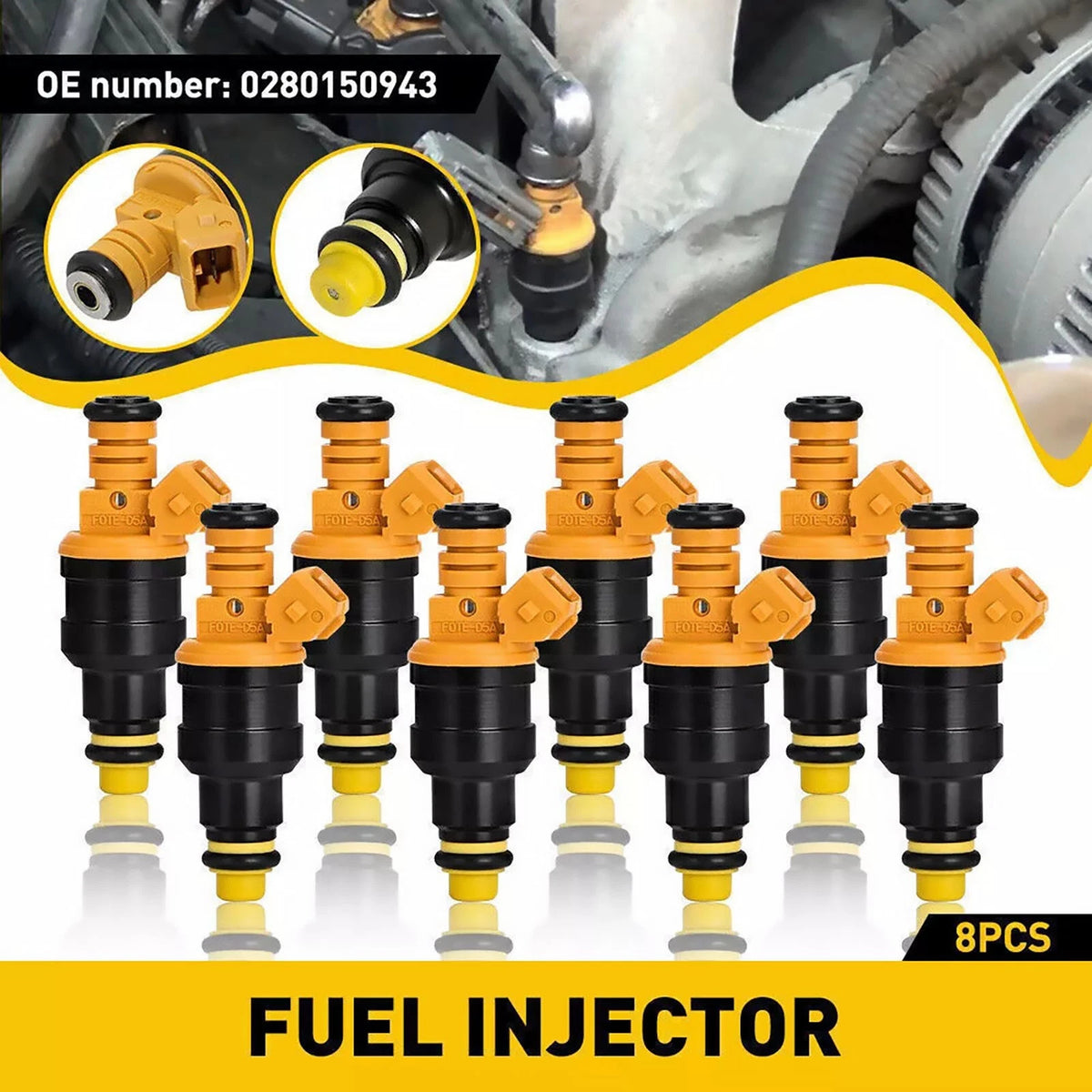 8pcs Fuel Injectors For Ford F150 F250 F350 4.6L 5.0L 5.4L 5.8L 0280150718