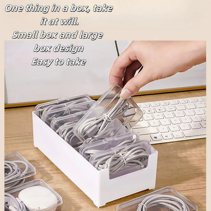 2 Pcs 11 Box Cable Organizer Storage 30x10x6cm/11.87*3.9x2.36 inches, Clear