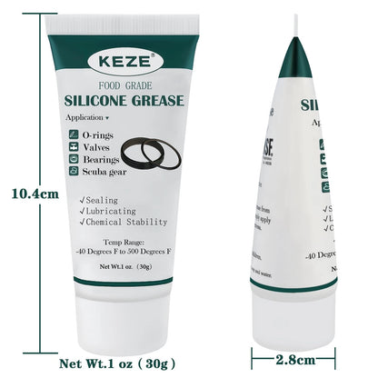 KEZE Silicone Grease Waterproof Food Grade 3 Pack (1oz),