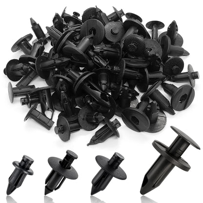 Plastic Rivets, 120pcs Push Pin Clips Body M6, M7, M8, 7661855, Black