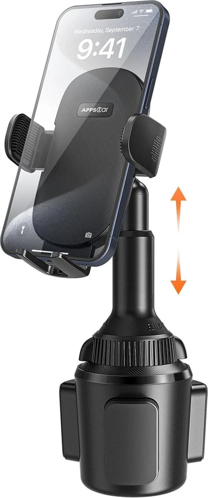 APPS2Car Universal Car Cup Phone Holder | Quick Extension Long Arm | Black