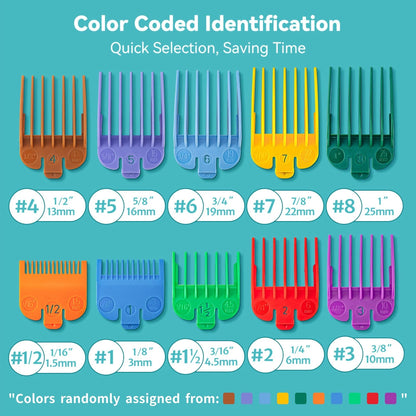 10 Professional Hair Clipper Guards Cutting Guides Compatible 10PCS, 10pcs