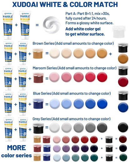 Marble and Granite Repair Kit (Color Match), 160g/5.64oz Quartz Color Match