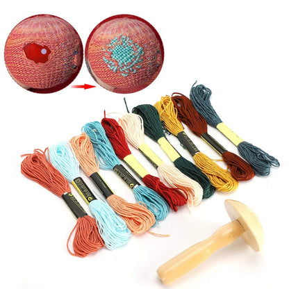 Oumefar Darning Thread for Socks & Sweaters, Wooden Mushroom Kit...