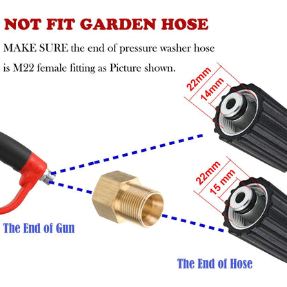 Tool Daily Deluxe Pressure Washer Gun, with Replacement 40inch, Black, Red