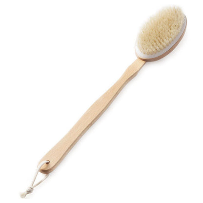 Durable Natural Long-Handled Bath Shower Body Back Dry Skin Spa Scrubber Brush A