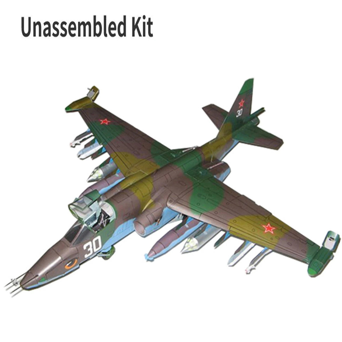 1:33 Sukhoi Su-25 Attack Aircraft Frogfoot Fighter Paper Unassemble Gifts
