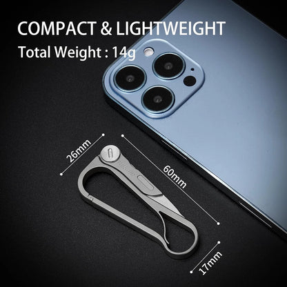 Titanium Carabiner Clip, Multifunctional EDC Keychain with Grey