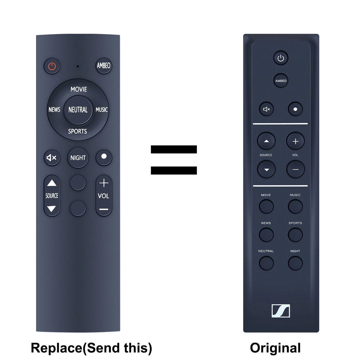 Replacement Remote Control For Sennheiser Ambeo Soundbar SB01-RC