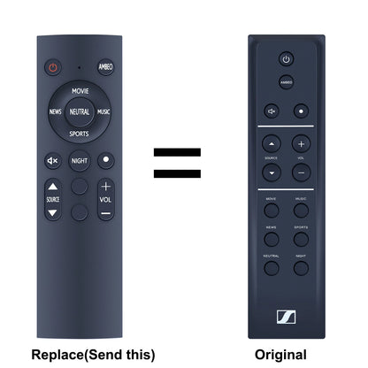 Replacement Remote Control For Sennheiser Ambeo Soundbar SB01-RC