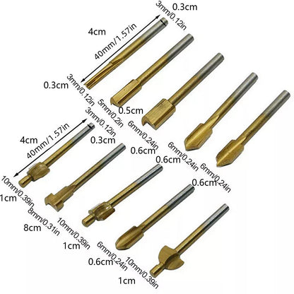 3MM Titanium Mini Hss Router Bits Trimmer Shank For Dremel Rotary Tool 10Pcs