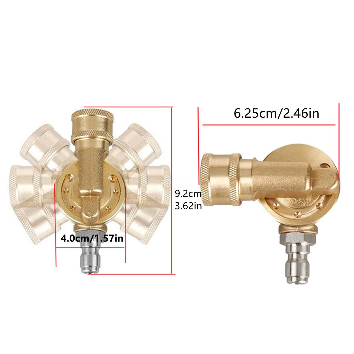 7 Angles Rotating Coupler 4500 PSI 1/4 QC Brass Adapter For High Pressure Hose