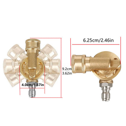 7 Angles Rotating Coupler 4500 PSI 1/4 QC Brass Adapter For High Pressure Hose