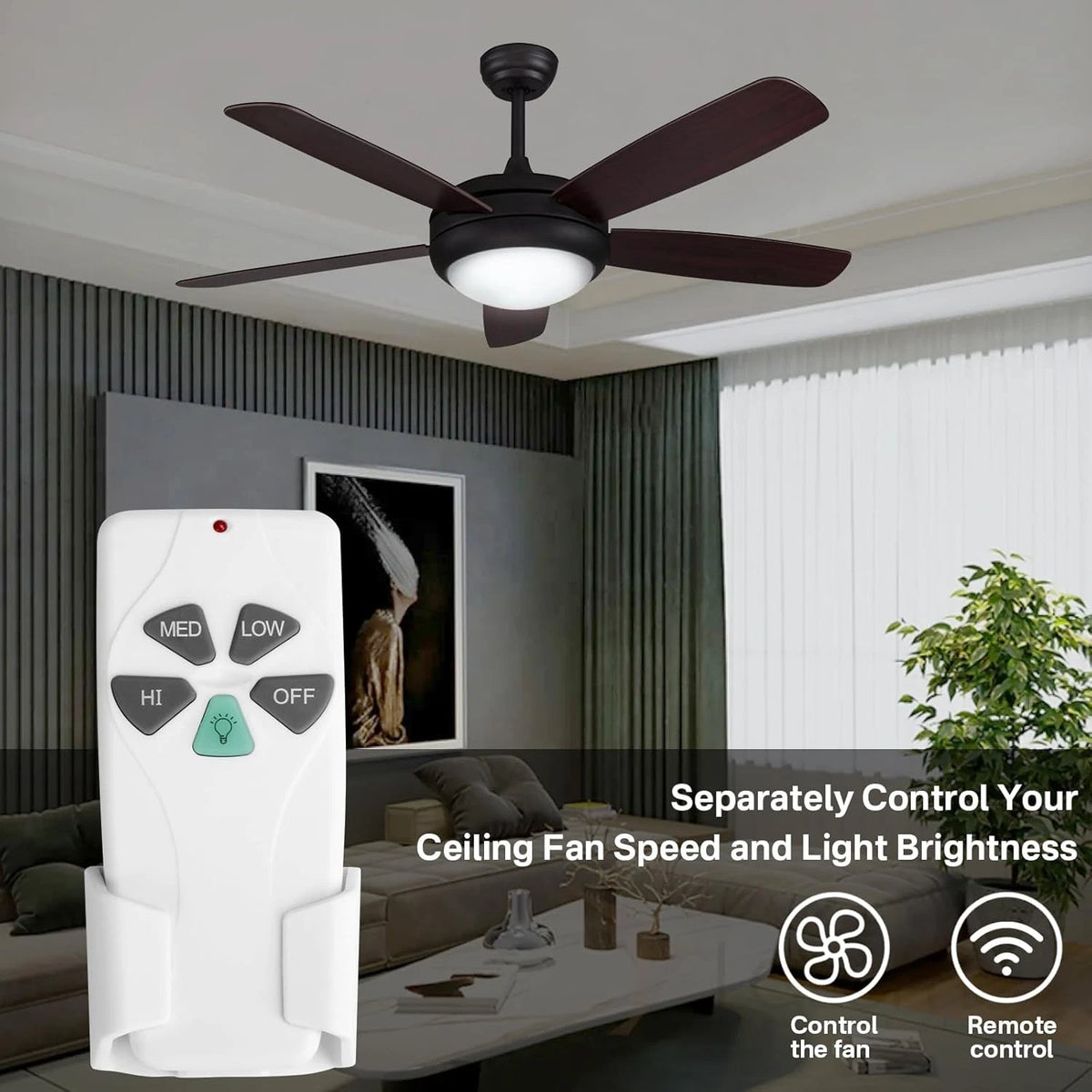 FAN-53T Ceiling Fan Remote Control Replacement for Hampton Bay Harbor White