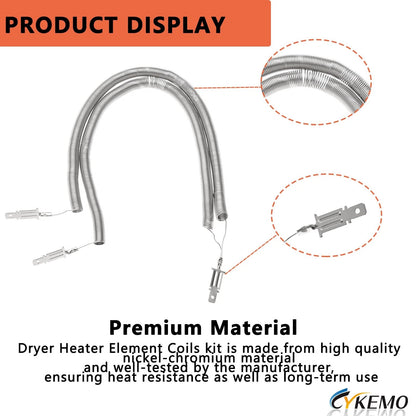 Upgraded Dryer Heating Element Coils Kit WE11X10007 WE11M23 with 6 Ceramics...