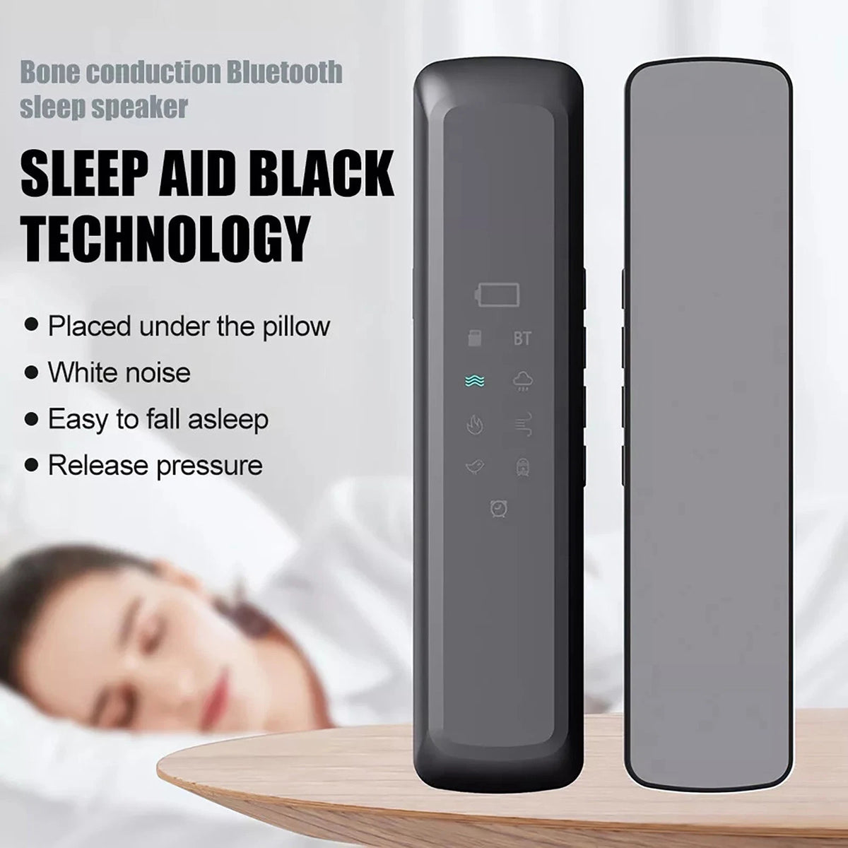USB Rechargeable Bone Conduction Sound Box Under Pillow Speaker
